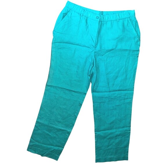 JM Collection Vintage100% Linen Casual Straight Leg Pants Sz 10 Womens (Medium) - Picture 2 of 10